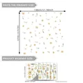 Tableau des tailles pour stickers muraux floraux comprenant 6 feuilles de 130x130cm au total - Petites Fleurs et Feuilles Vertes (M16570) / 6 Feuilles/Set