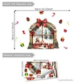Pegatinas navideñas de muñeco de nieve para ventana dimensiones finales 90x70cm - Pegatina de Pared Ventana Muñeco de Nieve Navidad Creativa (B16038) / 30*60cm*2 Hojas