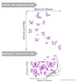 Lila Schmetterling Fenstersticker statische Deko Set Größe 80x94cm nach der Anwendung - Lila Schmetterling 3er-Set (D12030)