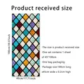 Size chart for colorful diamond mosaic window film measuring 45x100cm with packaging details - Colorful Geometric Diamond Style (BDJ17502) / 45x100cm (1 Sheet)
