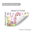 Lámina estática para ventanas con unicornio y tulipanes decorativa casa, 45x30cm - Unicornio Tulipán (D16075) / 30*45cm