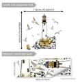 Stickers muraux mouette et phare dessinés à la main avec guide de taille 116x108cm - Phare Mouette (M13606--30*90cm*2pcs)