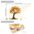 Pegatinas de pared de árbol de otoño y ardillas con hojas, medida 210x135cm - Estilo Árbol de Otoño Ardilla (M16139)