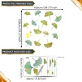 Size guide for ginkgo leaf wall stickers showing 100x100cm layout and 6-sheet pack details - Gold Blue Ginkgo Leaves Style (TJ13568) / 30x30cm/6Pcs Set