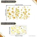 Size chart showing dimensions for gold floral wall stickers and butterfly home decor - Gold Flower Butterfly Style (TJ17504) / 30x45cm/4Pcs Set