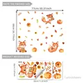 Autocollants de fenêtre automne renard et citrouille avec tournesols pour la maison - Lot de 3 Feuilles (20x30cm)