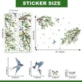 Size chart for cartoon bird and butterfly wall stickers with detailed 130x100cm dimensions - Watercolor Birds Branches Style (MG11003) / Set of 2 Pieces (30x90cm)