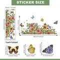 Rosa Blumen und Schmetterling Wandaufkleber Set mit Größentabelle 30x90cm - 30*90cm Einzelblatt