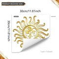 Goldener Wandsticker Sonne und Mond 30x30cm kreatives handgezeichnetes Liniendesign - 30x30cm (TJ12007)