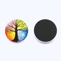 Colorful Tree of Life magnetic glass fridge sticker with seasonal design and black magnet - Four Color Quadrant Four Seasons Tree Style (JY008747-3)