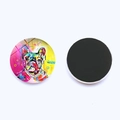 Magnetic glass fridge magnet with colorful artistic French Bulldog oil painting design - French Bulldog Style (JY008743-4)