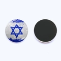 Round Israel flag magnetic fridge sticker with artistic David Star design on white base - Artistic Splatter Star of David (JY008782-5)