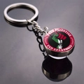 Palestine flag glass dome keychain with Free Palestine fist design in silver metal - Free Palestine Protest Style (JY008766-3)