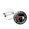 Spille rotonde bandiera Palestina con spilla di sicurezza e pugno Free Palestine - Stile Pugno Base Bandiera Colorata (JY008763银-4) / Argento