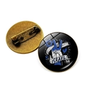 Broche drapeau Israël avec étoile de David et cœur bleu, insigne en métal bronze - Bronze
