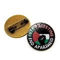 Palestine flag badge pin with Free Palestine and End Apartheid text and fist icon - Colorful National Flag Base Fist Style (JY008763 Copper-4)