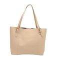 Retro cremeweiße minimalistische Tote Bag mit Goldbuchstaben und großem Fassungsvermögen - Gebrochenes Weiß