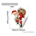 Detaillierte Maße des Weihnachtsmann Wandstickers mit 45cm x 30cm Größe und 3D Design - 3D Weihnachtsmann bricht durch Wand (B20077) / 30*45cm