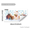 Christmas wall decal sheet 60x30cm featuring hand-painted polar bear and squirrels - Christmas Bear and Squirrels (B20081) / 30*60cm (1pc)