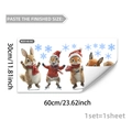 Detail view of Christmas animal wall decals with rabbit and squirrel skating motifs - Skating Rabbit and Squirrel Style (M20148) / 30*60cm