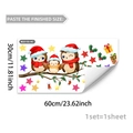 Detailed sheet view of Christmas owl wall stickers with size dimensions and packaging info - Owl Family on Branch (M20150) / 30*60cm