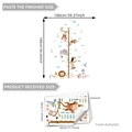 Stickers muraux toise animaux de la forêt pour décoration chambre d'enfant - Ensemble d'autocollants de hauteur d'animaux de la forêt (M18032) / 30*45cm*4 feuilles