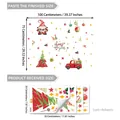 Christmas tree gnome window stickers set for home holiday glass decoration 100x75cm - Christmas Gnome & Red Truck Style (C14186) / 20*30cm*4 Sheets