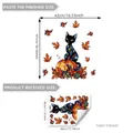 Autumn cat pumpkin static window stickers with maple leaves for home decoration - Black Cat Pumpkin Style (D18050) / 30*40cm