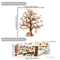 Christmas owl tree wall stickers with Merry Christmas banner for festive home decoration - 30x90cmx3 Sheets (B13523)