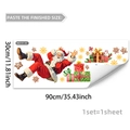 Dettaglio dell'adesivo murale di Babbo Natale con misure indicate di 90x30 cm - Stile Babbo Natale Confezione Regalo e Fiocchi (M20151) / 30x90cm