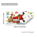 Detail view of 30x60cm Santa Claus wall sticker set with festive gifts and bells - Santa Chimney & Lights Style (M20154)
