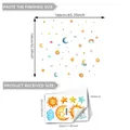 Adesivi murali cartone sole luna stella nuvola per camera bambini decoro 166x160cm - Set da 6 Fogli (D18020) / 20x30cm