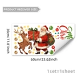 Christmas wall decal layout with Santa Claus and reindeer showing size 30x60cm - Merry Christmas Santa & Reindeer Style (M20170)