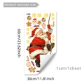 Creative Christmas Santa Claus wall sticker with stars and gingerbread man decor - Santa Climbing Rope Style (M20177)