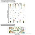 Vensterstickers met kleurrijke bloemen, vogels en ranken voor de woonkamer - Set van 2 (30*60cm)
