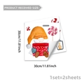 Detailed sheet size layout for Christmas gnome and candy cane wall sticker set - Gnome in Gift Box Style (M20155) / 30x30cm (2 Sheets)