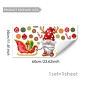 Detailed sheet of Christmas gnome wall stickers with Santa, sleigh and candy icons - Santa and Sleigh Snowman Style (M20160) / 30x60cm (1 Sheet)