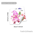 Christmas gnome wall stickers with pink tree and stars set of 2 sheets 30x30cm - Pink and Purple Gnome Style (M20162) / 30x30cm (2 Sheets)