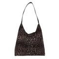 Leopard-Muster Hobo-Tasche aus weichem Samt mit großem Fassungsvermögen und Schultergurt - Braun