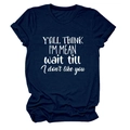 Close-up of white letter print on dark navy cotton round neck short sleeve T-shirt - S / Navy Blue