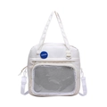 Bolso de nailon blanco crema con bolsillo de malla frontal y correa ajustable - Blanco