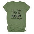 Army green t-shirt detailing the black slogan print and soft cotton fabric texture - S / Olive Green