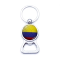 Columbia flag soccer beer bottle opener keychain with glossy silver metal finish - Colombia Football Style (XSWX6188-10)