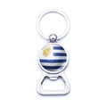 Uruguay flag beer bottle opener keychain with metal keyring and football texture - Uruguay Football Style (XSWX6188-14)