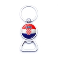 Polished metal keychain bottle opener with Croatia national flag and football motif - Croatia Football Style (XSWX6188-16)