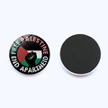 Round magnetic Palestine fridge magnet with Free Palestine slogan and flag colors - End Apartheid Slogan (JY008769-4)