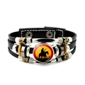 Heren lederen armband met western cowboy zonsondergang silhouet en kralen - Vintage Metalen Accessoires Stijl (JY008913-3)