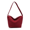 Grand sac fourre-tout rouge vin en nylon plissé avec fermeture à glissière - Rouge