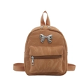 Minimalistischer karamellfarbener Rucksack mit Schleife und strukturierter Oberfläche - Braun