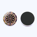 Round 25mm rainbow dartboard fridge magnet with crystal glass and soft magnetic back - Rainbow Geometric Style (JY9467-1)